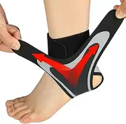 Black Ankle Support Brace， Open-Heel Ankle Brace with Adjustable Straps for Sports Protect, Plantar Fasciitis, Achilles Tendonitis, Ligament Damage, Injury Recovery，Male and female, distinguish left and right (Left, M)