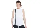 4 x Adidas Womens White/Black Mh 3-Stripes Active Training Tank Top