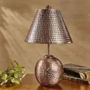 Hammered Metal Table Lamp and Shade Copper Finish