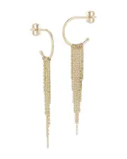 Moon & Meadow 14K Yellow Gold Fringe Hoop Drop Earrings