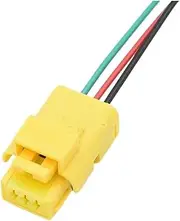 BIZOCA 3 Pin Car Rail Pressure Sensor Connector 1.6 HDI Water Temperature Sensor Camshaft Position Sensor Plug(1 x 15cm Wire Yellow)