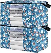 sanluoli 60L 2 Pack Shoe Organizer Under Bed with Reinforced Handles, clear window Closet Storage Boxes