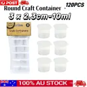 120 x Mini 10ML Round Craft Container Glitter Plastic Storage Jewellery Beads AU