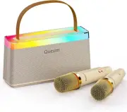 Karaoke Machine for Kids, Mini with 2 Wireless Golden