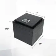 Aluminum 18"X17"X17.75" Pickup ATV Truck Bed 5 Bar Tread Storage Tool Box Black