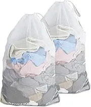 Machine Mesh Laundry Bags with Drawstring,2PcsLarge MeshLaundry Bag withDrawstring,Machine Washing Bag Mesh Bag with Drawstring,Mesh Laundry Bags Washing MachineBagwithDrawstringClosure (Large)