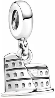[The Charmery] Rome Colloseum Charm 925 Silver Compatible with Pandora Charms, Trollbeads, Chamilia, Biagi and Many Other UK Charm Bracelets., Metal