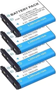 HOMERW 1800mAh Li-40B Li-42B EN-EL10 Battery LCD Charger Compatible with Olympus and Nikon Cameras(4 Pcs Battery)