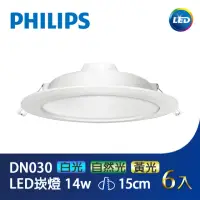 在飛比找momo購物網優惠-【Philips 飛利浦】LED崁燈15CM 14W 6入(