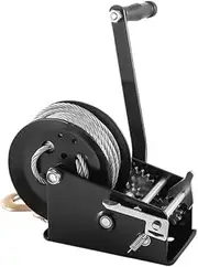 Marine Puller 3500LBS Capacity Heavy Duty Brake Winch W/ 10mRope Traction Hoisting Hand Winch for ATVs Boats Trailers Cable Puller