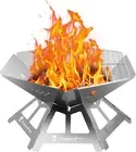 Stainless Steel Foldable Fire Pit with Charcoal Grill Small Size Wood Burning Gr