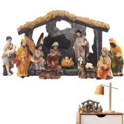 12 Pc Vintage Nativity Christmas Manger Figurines Made In Italy Ornament