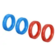 4Pcs 28mm Key Cap Cover Rings Identifier Coding Tag Silicone Sleeve Blue Red