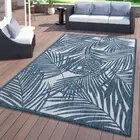 Rugshop Indoor Outdoor Rugs Modern Palm Leaf Textured Out Door Rugs Patio Carpet