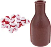 AMLESO Kelly Pool Shaker Pea Bottle Brown W/ 16 Numbered Red White Tally Ball...