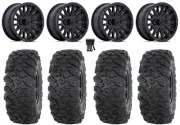 MSA Creed 15" Wheels Black 30" Roctane T4 Tires Polaris Ranger XP 9/1K