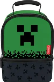 Thermos Kid's Minecraft Reusable Dual Compartment Soft Insulated Lunch Bag Tote