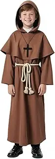 VZQI Medieval Monk Robe for Kids Renaissance Priest for Boy Halloween Cosplay Costume Cloak
