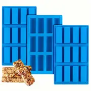 1/2/3Pcs 12 Cavity Large Rectangle Granola Bar Mold, Silicone Mold, Nutrition Cereal Bar Molds, Energy Bar Maker For Chocolate Truffles Ganache Bre...