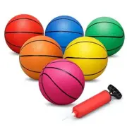 6 INCH Rubber Basketball, Colorful Kids Mini Toy Basketball, Multicolored