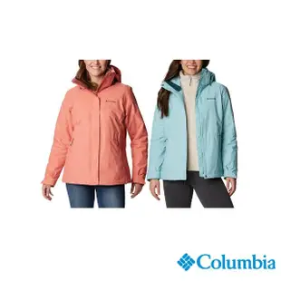 【Columbia 哥倫比亞 官方旗艦】女款-Bugaboo™Omni-TechOT防水鋁點保暖兩件式外套-蜜桃色(UWR09190PH/HF)