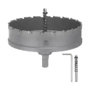 Carbide Hole Saw Set 130mm (5-1/8") Metal Cutter Kit with 2pcs Center Drill Bits