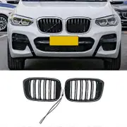 Car Front Kidney Grill Front Hood Grill Mesh Grille LED Lighting Kidney Grille for X3 G01 2018-2021 Black