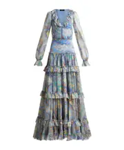 Etro Puff Sleeved Floral Maxi Dress IT40,IT42 MultiColour