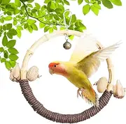 Bird Cage Perch,Bird Standing Branches Toy - Parakeet Toys, Bird Cage Toys, Perch Stands, Parrot Toys Swing Bridge Hammock, Parrot Swing for Home, Balcony, Garden, Backyard
