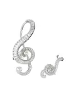 Swarovski Ariana Grande Imitation Pearl & Crystal Asymmetric Clip On Statement Earrings