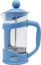 Nerthus FIH 791 French Plunger Coffee Maker, PP/Borosilicate Glass/SS, Blue, 350 ml