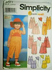 Jumper Sundress Dress Romper Hat 1/2 1 2 3 4 Simplicity 9721 Summer UC Easy