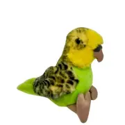 Green Budgerigar with sound soft plush toy stuffed animal by Elka Australia