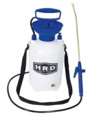 HRD PLUNGER PUMP SPRAYER 5L 35cm Brass Lance, 1.3m Hose, Locking Trigger