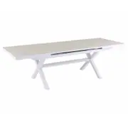 FurnitureOkay Mosman Ceramic Outdoor Extendable Dining Table (200/260x100cm) - White