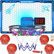 Basketball Hoop Indoor for Kids, Mini Basketball Hoop Indoor with 4 Basketballs,