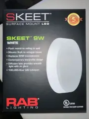 Rab Lighting 5” Round White Ultra Thin Skeet bright disk 3000k LED fixture nice