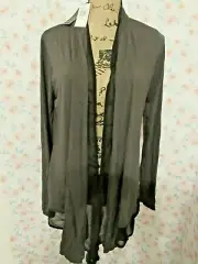 JEANS BY BUFFALO, WOMEN'S NEW Olive/Black Rayon Bl Open Front Blouse, Size M