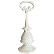 Mr Gecko Cast Iron Handcrafted Door Stop Pineapple with Long Handle Antique White