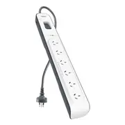 Belkin SurgeMaster 6-Outlet Surge Protection Strip With 2M Power Cord - (BSV603au2M), Protects Against Spikes Surges, CEW $30,000, 2 Years Warranty BSV603au2M