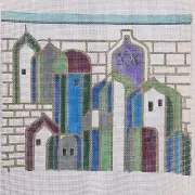 SASI 2998 JUDAIC HAND PAINTED NEEDLEPOINT CANVAS: JERUSALEM GATE BM