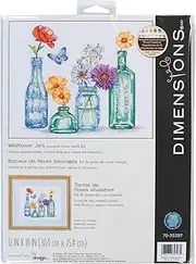Dimensions Wildflower Jars Cross Stitch Kit - 30 cm x 25 cm
