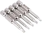 5 Pcs Magnetic Triangle Head Screwdriver Bit Set 1/4 Inch Hex Shank S2 Steel Triangular Tips Screw Driver Bits Electric Power DIY Hand Tool Accessory 1.8mm, 2mm, 2.3mm, 2.7mm, 3mm, 50mm Length