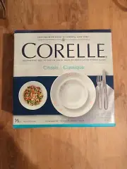 16 pc Corelle White Apricot Grove Four Place Settings Dinnerware NEW