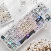 151 Keys Transparent Cherry Profile Keyboard Keycaps, Backlit Crystal PC Keycap Set, Custom Keycaps 75 Percent Shine Through RGB Mechanical Keyboard