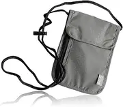 [Peysaitr] Waterproof Neck Pouch for Travel, Unisex, Travel Purse, Passport Bag, Small Shoulder Bag, Theft-Proof Bag, for Passport, Credit Cards, Smartphone, Coins and Travel Accessories (Grey), gray, simple