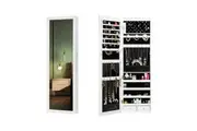 Levede LED Mirror Jewellery Cabinet Lockable White