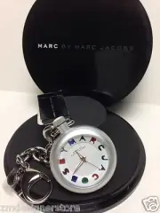 $250 Marc by Marc Jacobs Funky Chain Clip Charm Pocket Watch Silver MBM7500