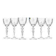 Modern Russian Cut Crystal Wine Glass - 8.5oz, 250ml, Set of 6, Armed Forces