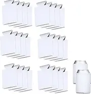 Armastuse Beer Can Coolers Sleeves, Soft Insulated Beer Can Cooler Sleeves,25 Pack DIY Blank Can Coolers, White Neoprene Sleeves, Fits Standard 330ml Cans & Bottles